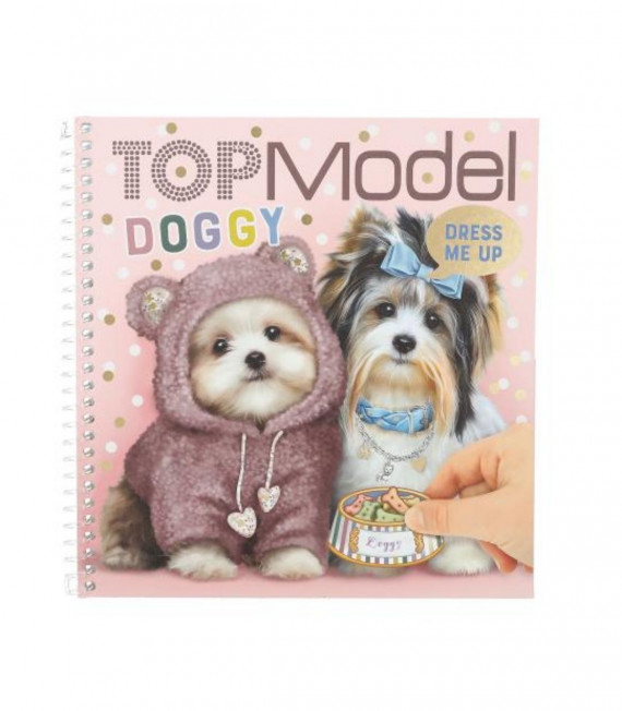 CUADERNO CON CALCOMANIAS DRESS ME DOGGY TOP MODEL