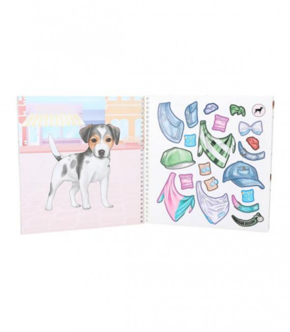 CUADERNO CON CALCOMANIAS DRESS ME DOGGY TOP MODEL