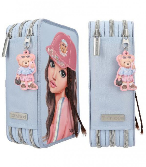 ESTUCHE TRIPLE TEAM TEDDY AZUL TOP MODEL