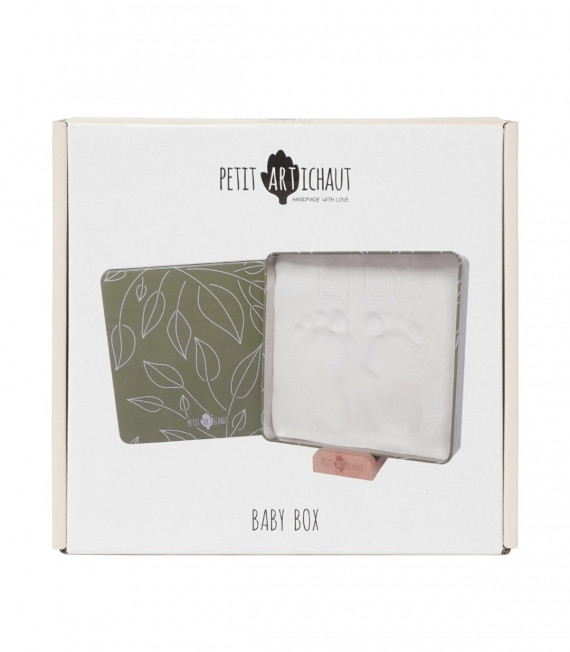 CAJA HUELLA DE BEBE CUADRADA OLIVE TREE PETIT ARTICHAUT